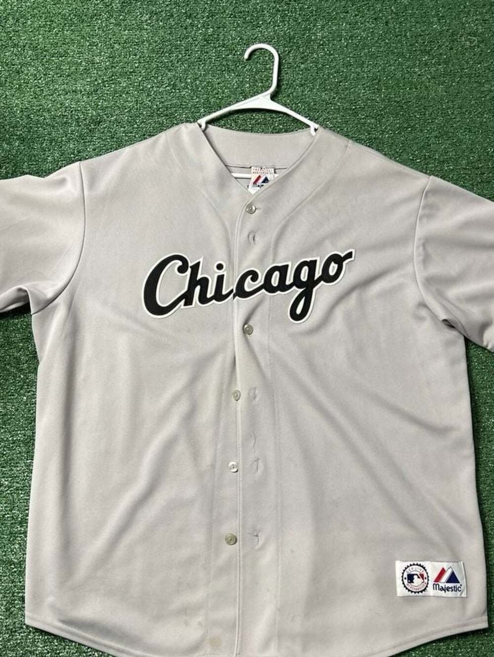 Chicago White Sox Jersey Mens XL Gray Jermaine Dye 23 Majestic